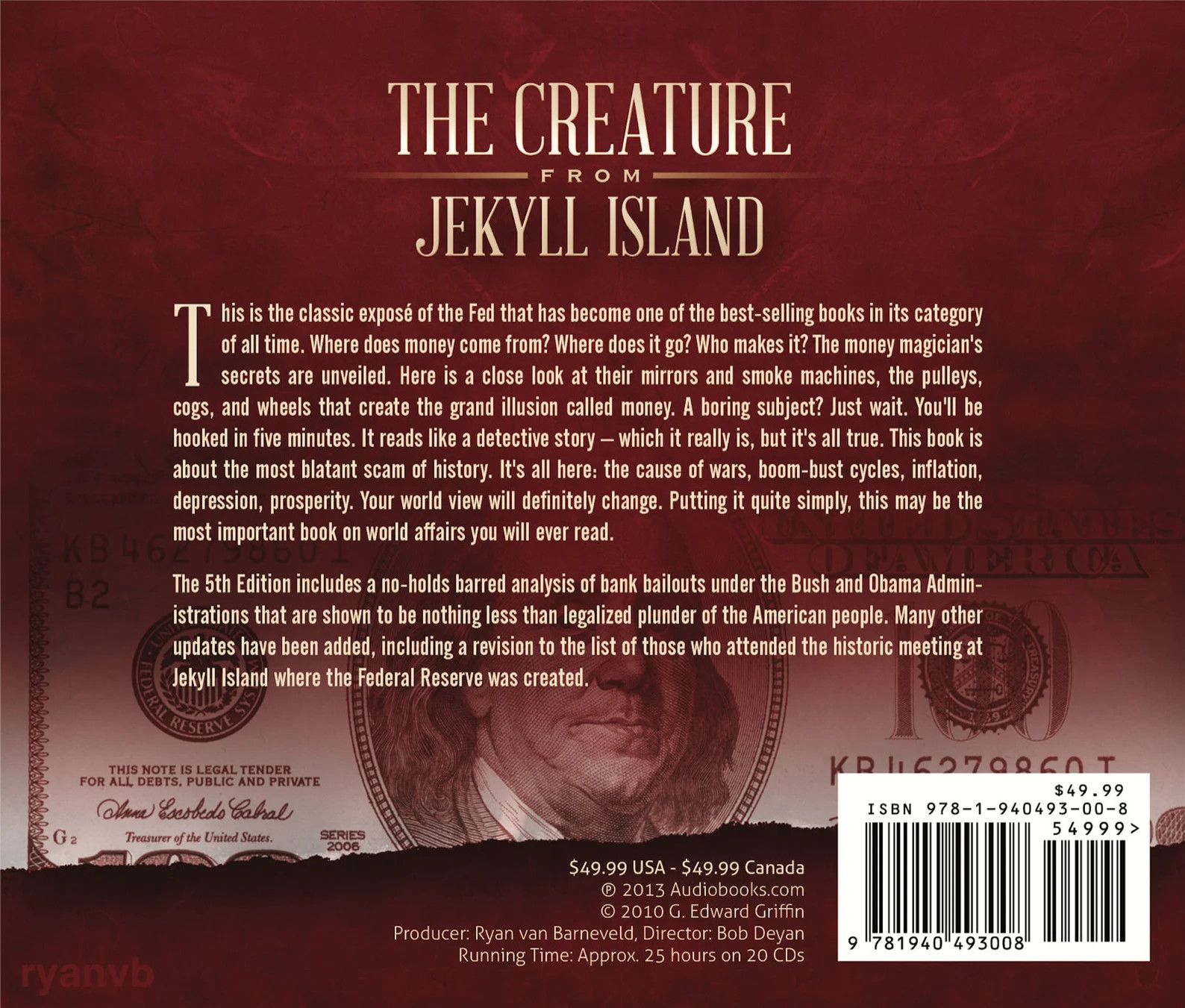 The Creature From Jekyll Island — Unabridged Audiobook (Audio Book) 20 CDs — NEW