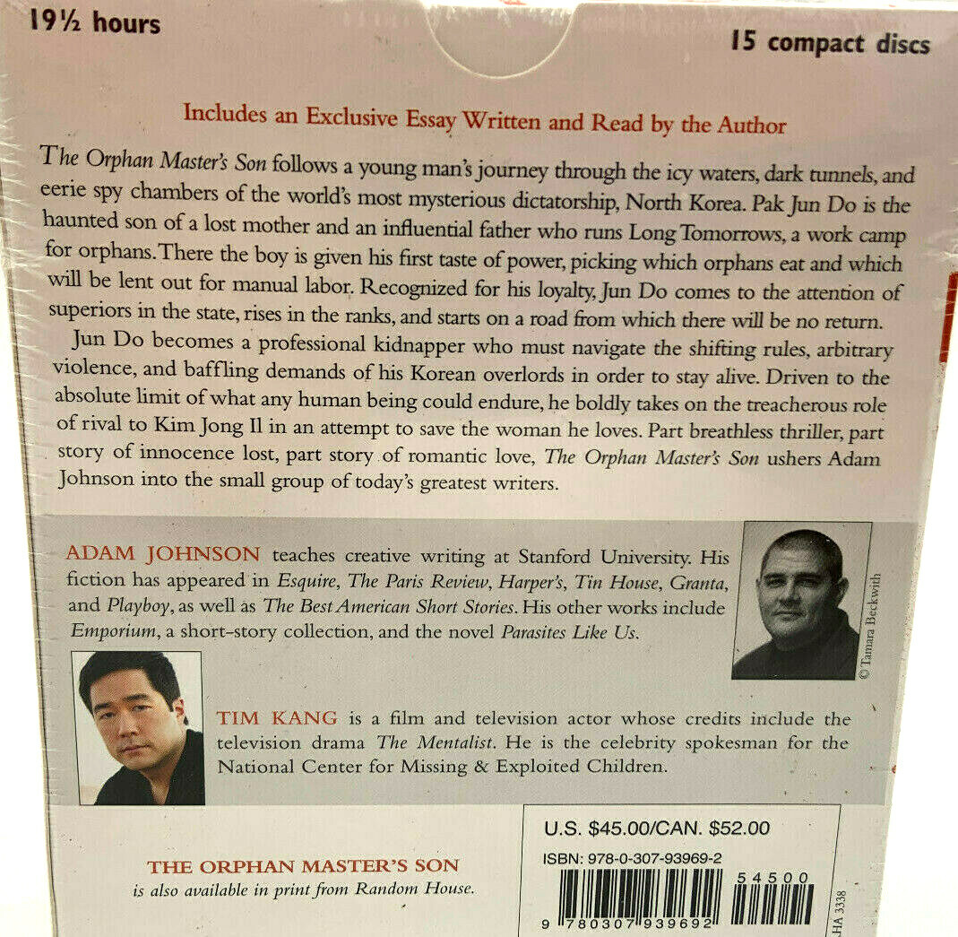 The Orphan Master’s Son Adam Johnson AudioBook With Essay 15 CD 19.5 Hours NEW