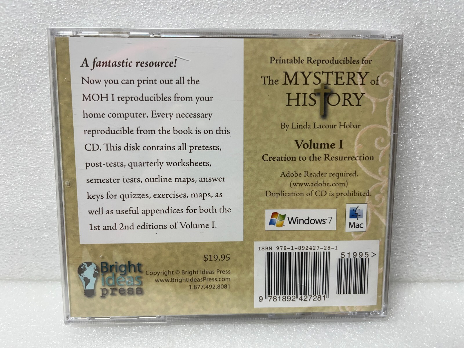 The Mystery of History Printable Reproducibles Vol 1 Creation to the Ressurectio
