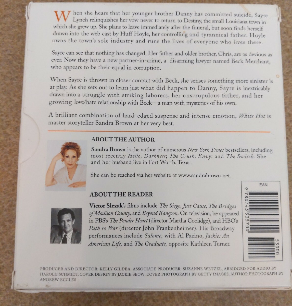 White Hot Sandra Brown Audio CDs Read By Victor Slezak