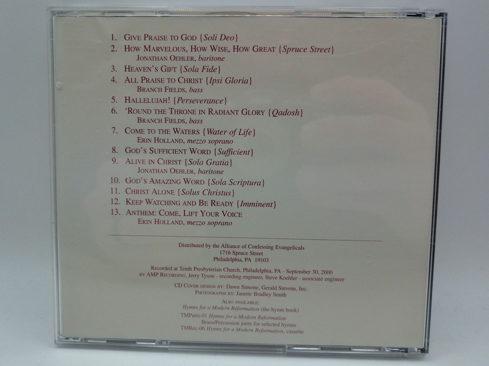 Hymns For A Modern Reformation CD James Montgomery Boice Paul Steven Jones