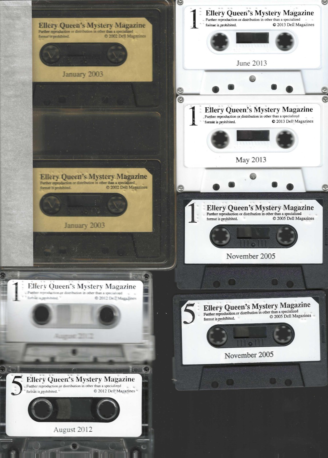 VINTAGE ELLERY QUEEN AUDIOBOOKS CASSETTE FORMATTED FOR THE BLIND — You Choose