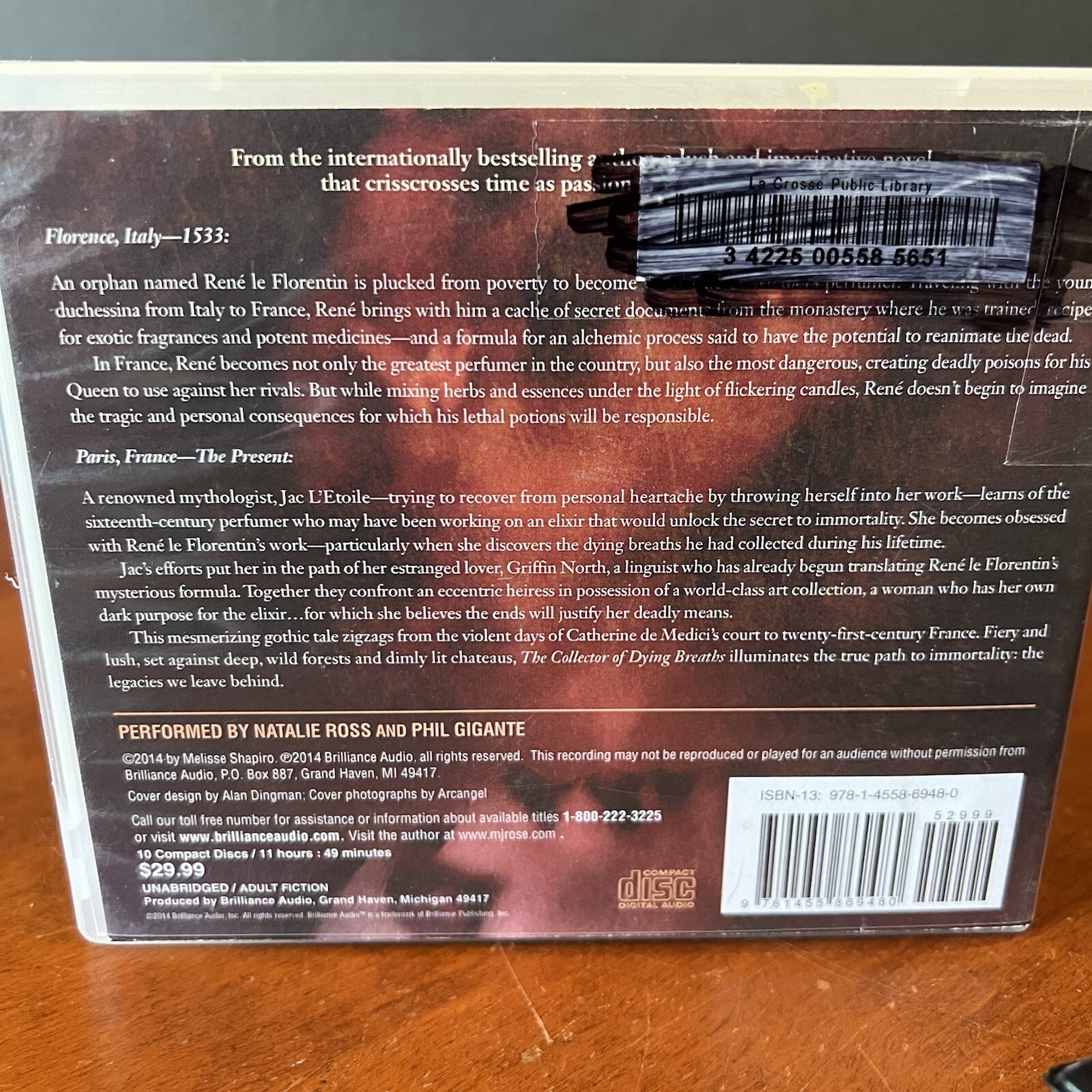 Lot: 2 M.J. Rose Audio Book CD Collector of Dying Breaths The Lost Fragrances