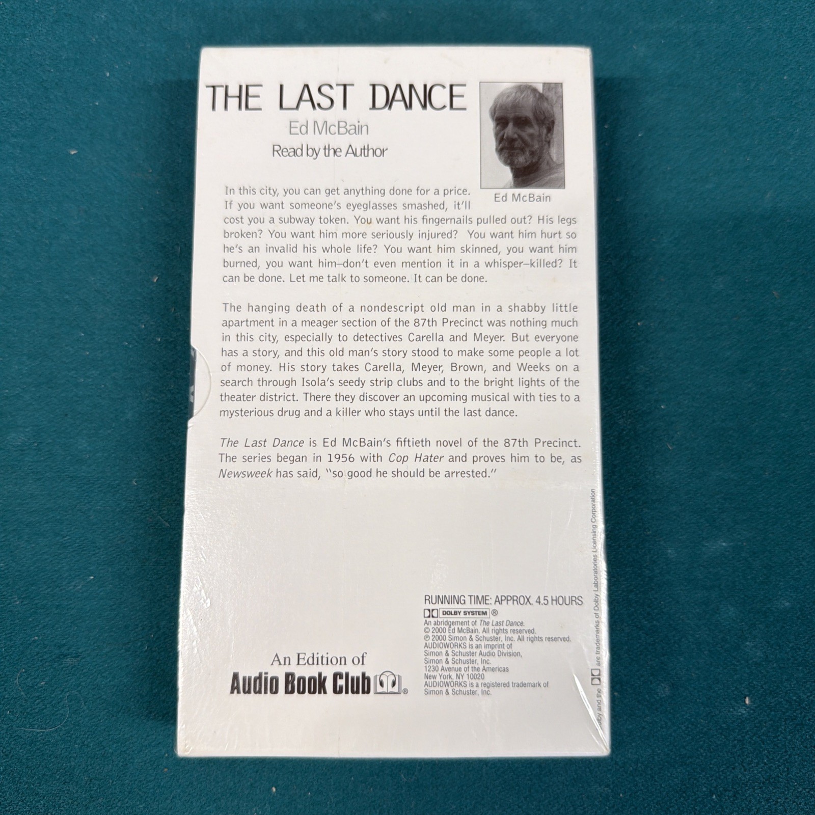 Ed McBain The Last Dance Audiobook Cassette Sealed Abridged 4.5 Hr