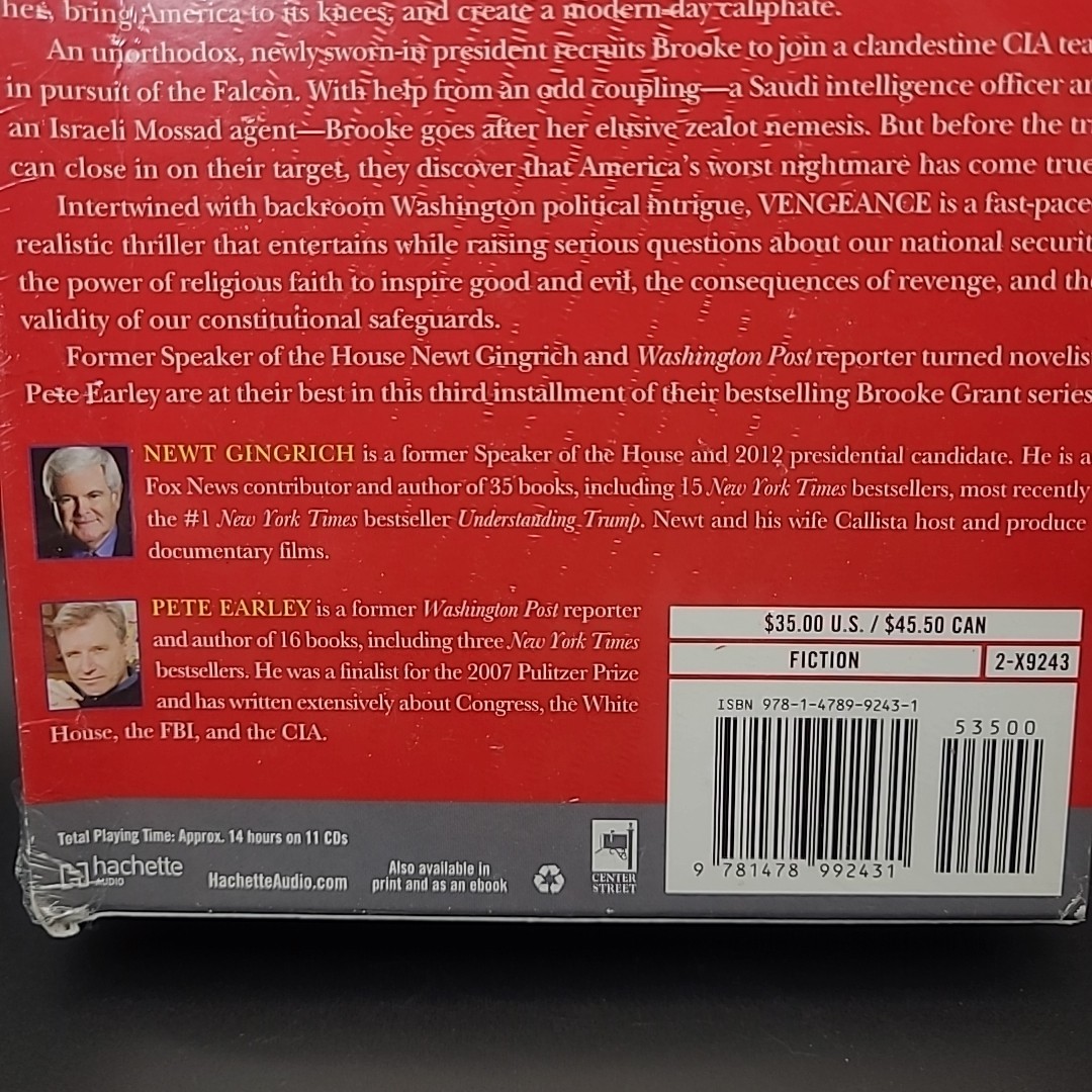 Vengeance — Newt Gingrich And Pete Earley — Audio CD — New