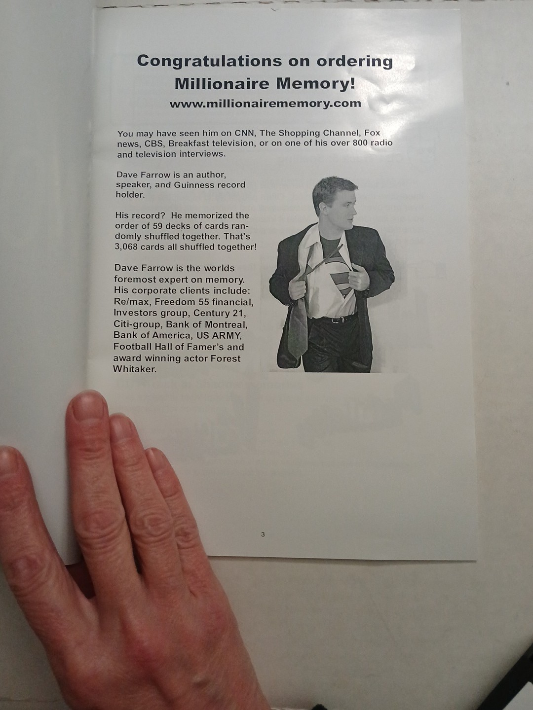 Millionaire Memory Program 4 Disc Set, Workbook, & 2 Bonus CDs
