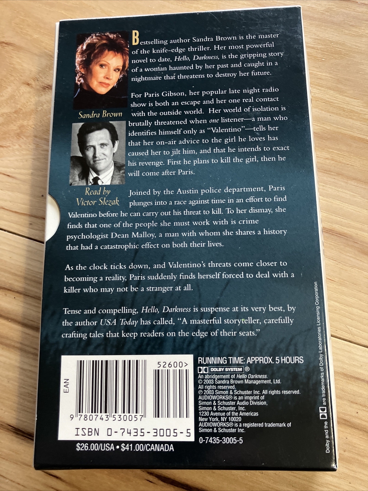 Hello Darkness Sandra Brown Audio Book 4 Cassettes Abridged