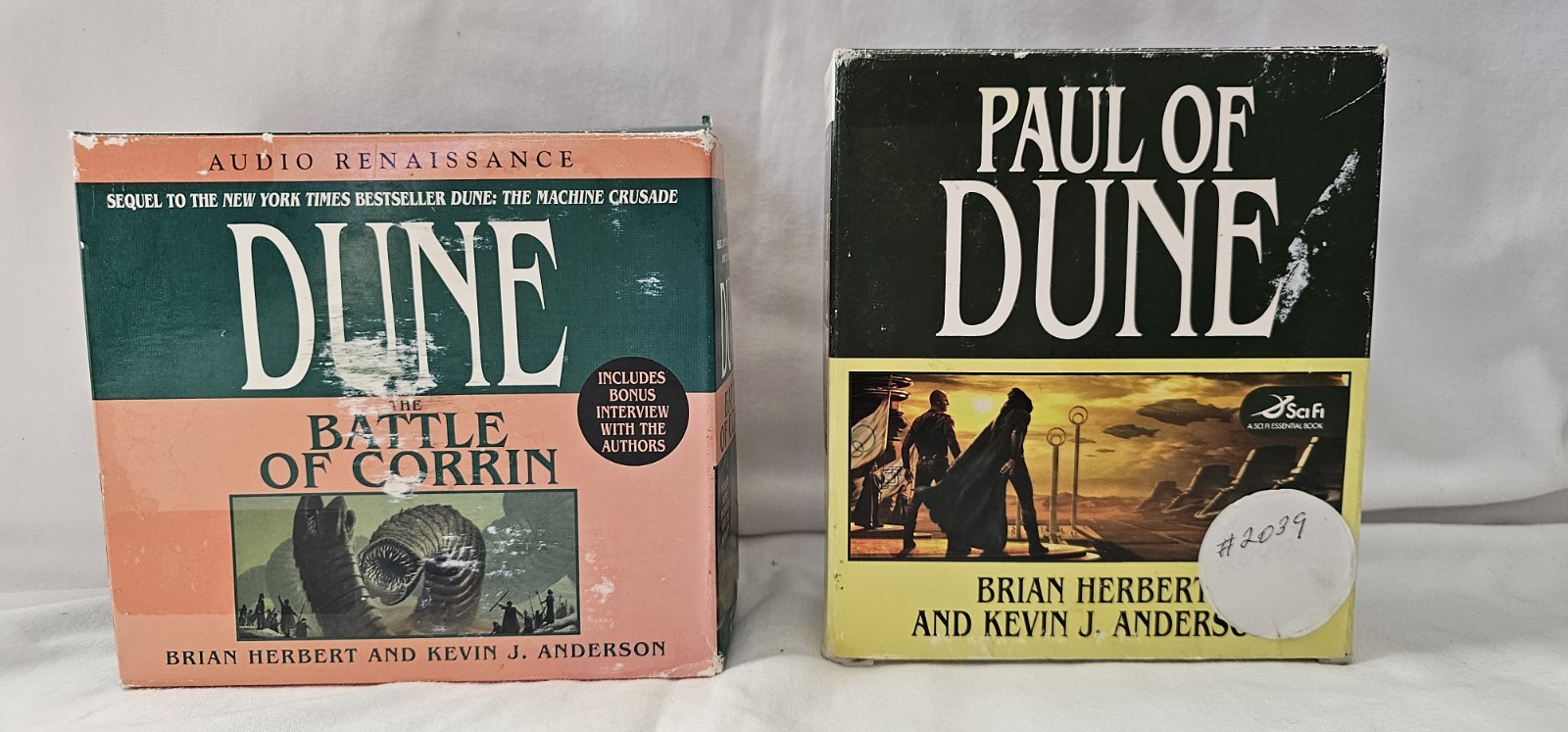Lot of 2 Dune audiobooks on CD Battle of Corrin/Paul of Dune by Herbert +