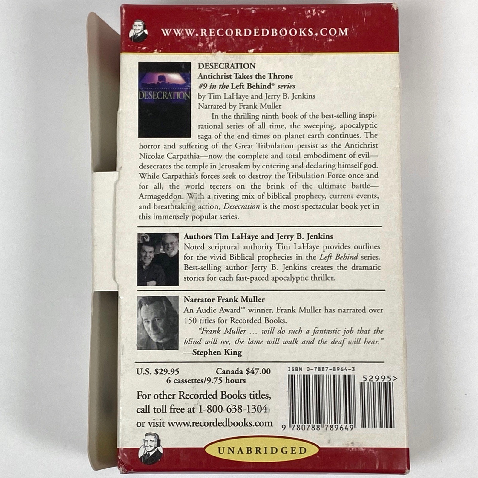Desecration by Tim LaHaye & Jerry B Jenkins Unabridged Audiobook on 6 Cassettes