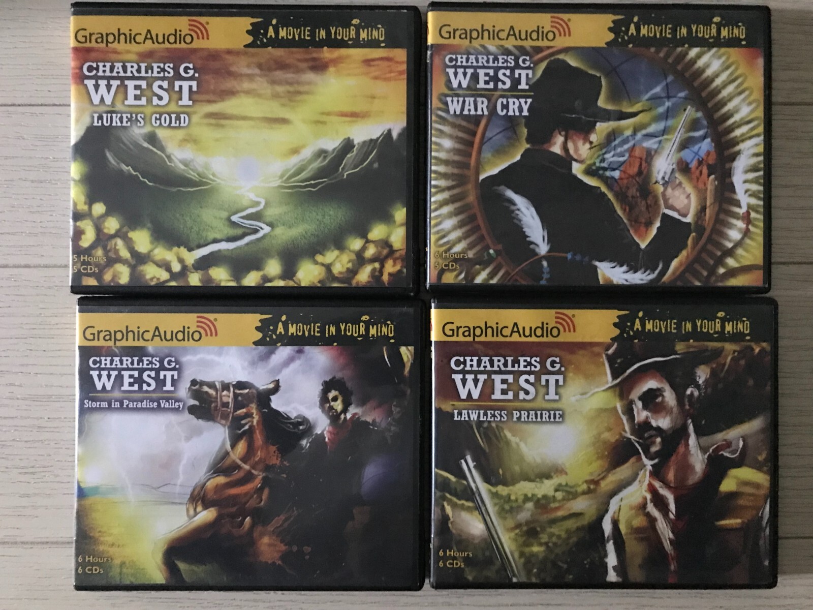 Lot of 4 Graphic Audio CDs — War Cry, Lawless Prairie, Luke’s Gold + 1 more