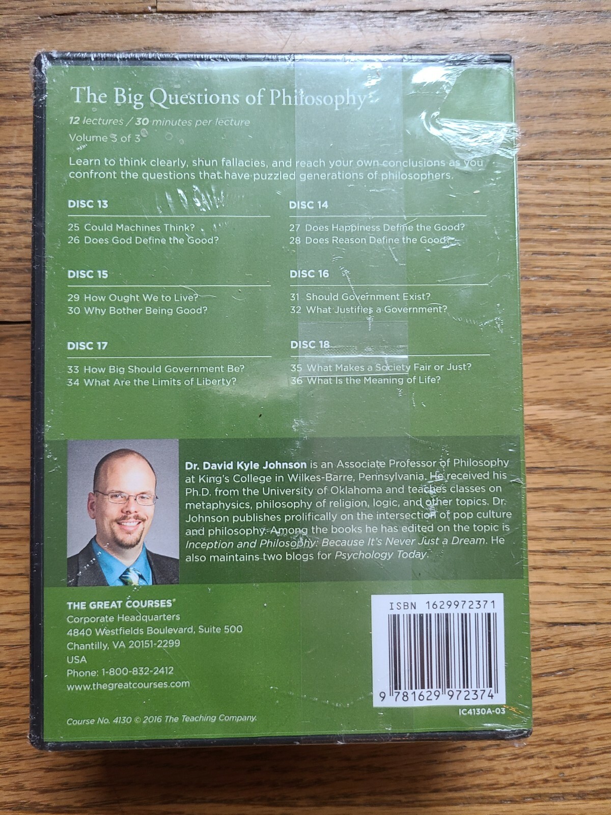 Teaching Co Great Courses CDs : THE BIG QUESTIONS OF PHILOSOPHY new