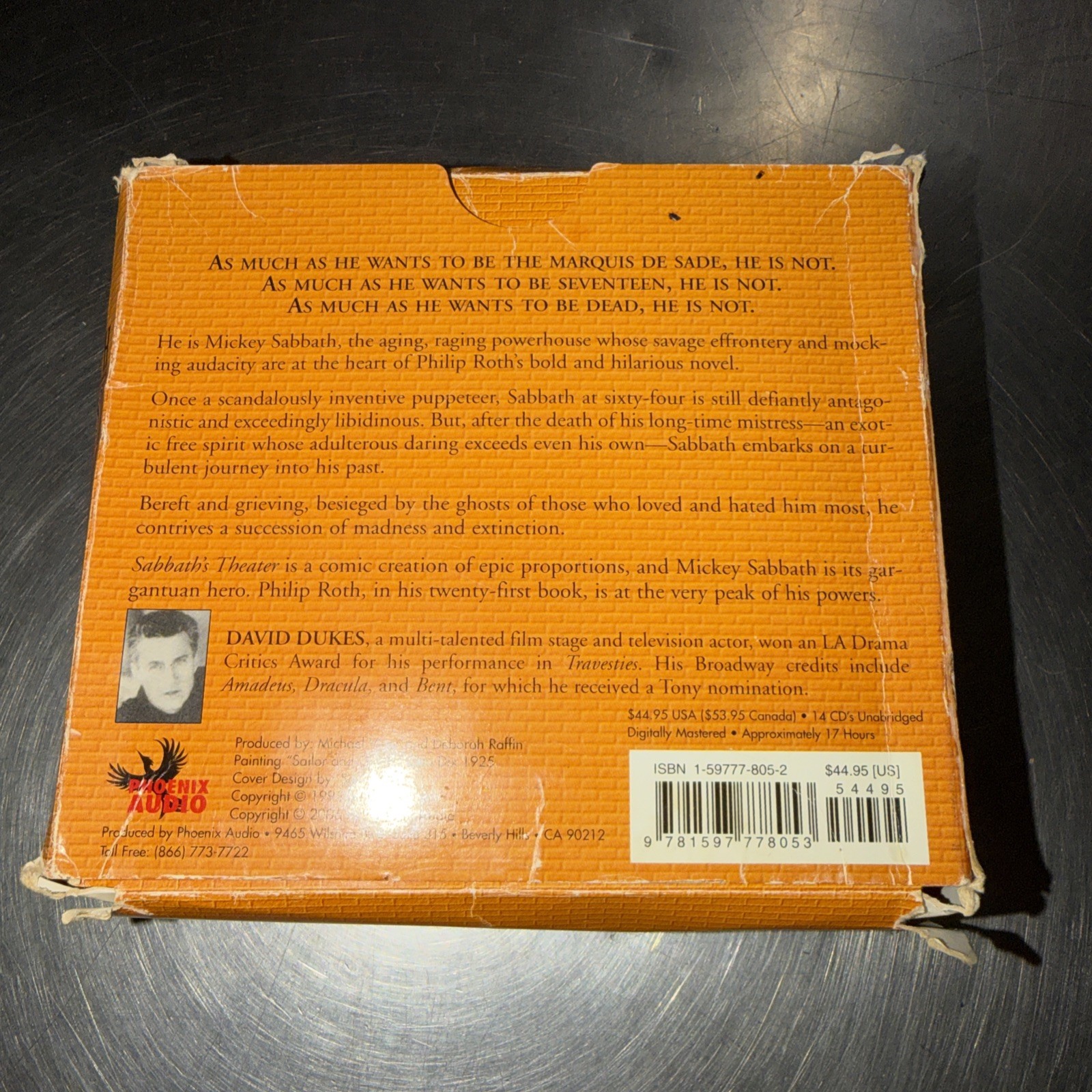 Philip Roth Sabbath’s Theater by David Dukes 14 CD Set Unabridged