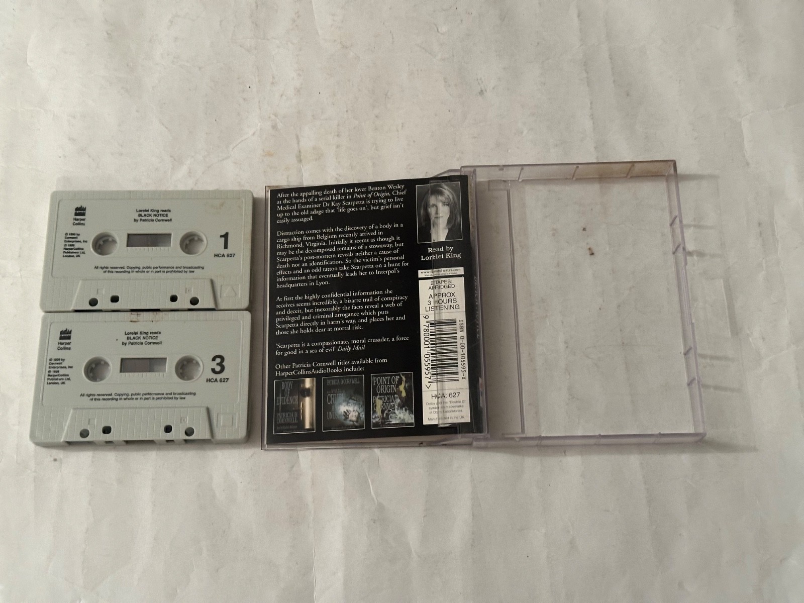 Patricia Cornwell — Black Notice — 2 x Audio Cassettes — Read By Lorelei King