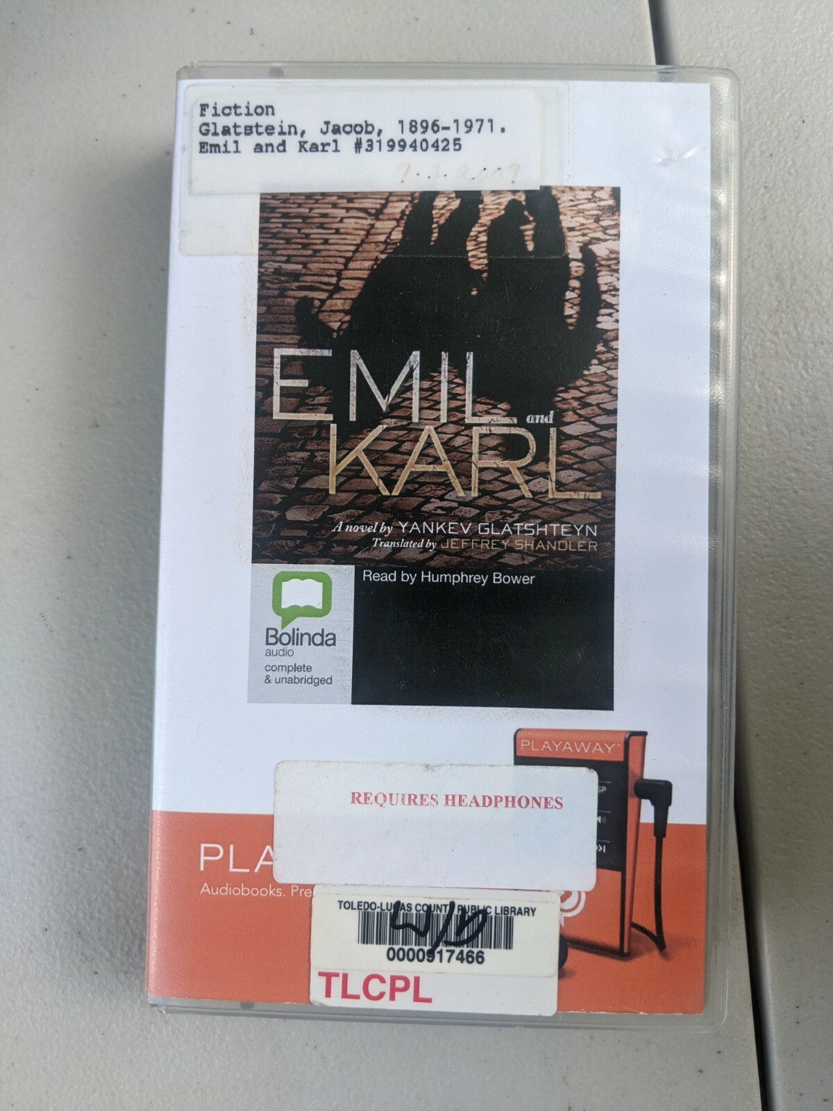 PLAYAWAY BOOK shelf174H ~ EMIL ABD KARL UNABRIDGED BY YANKEV GLATSHTEYN