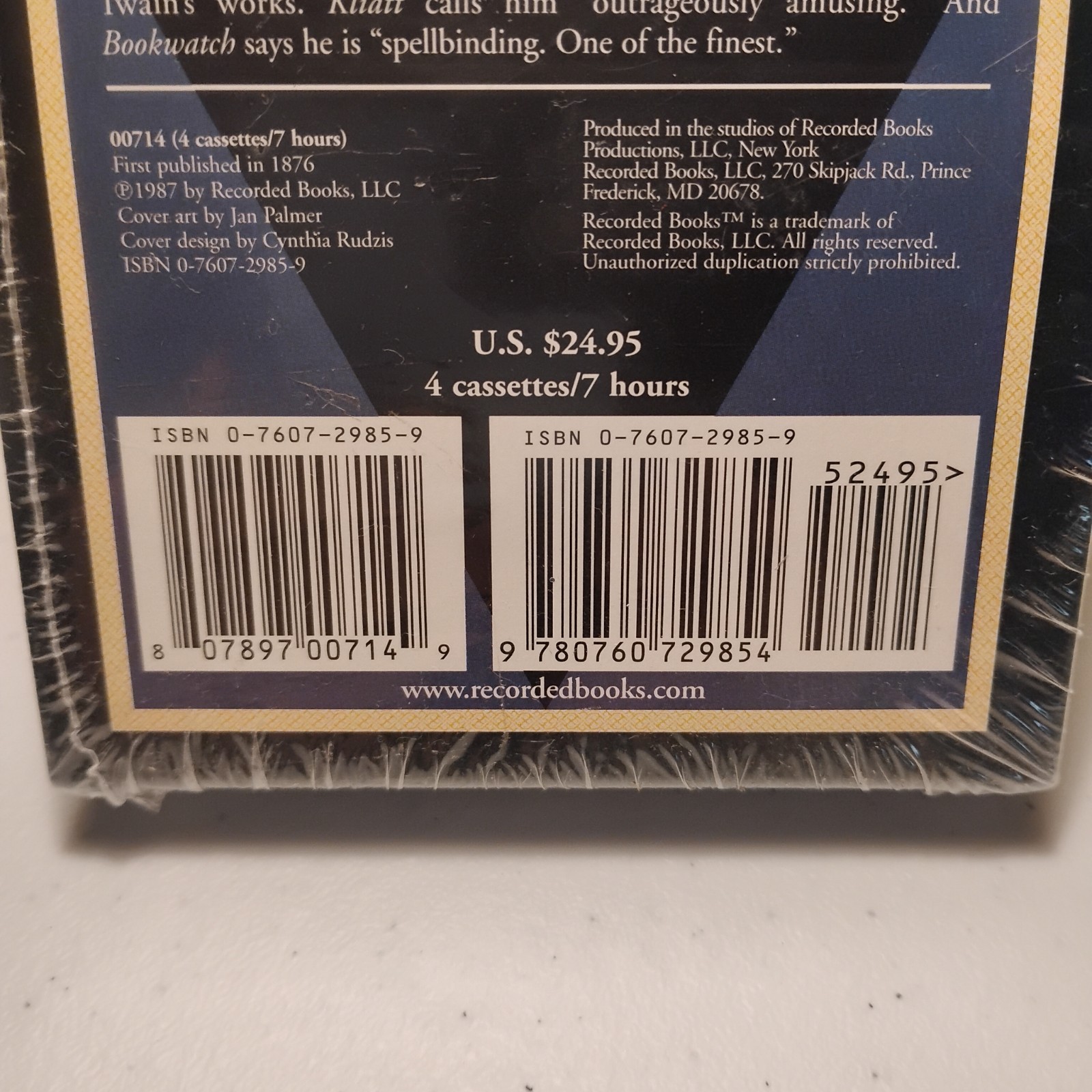 The Adventures Of Tom Sawyer By Mark Twain Narrated Norman Dietz Cassette Series