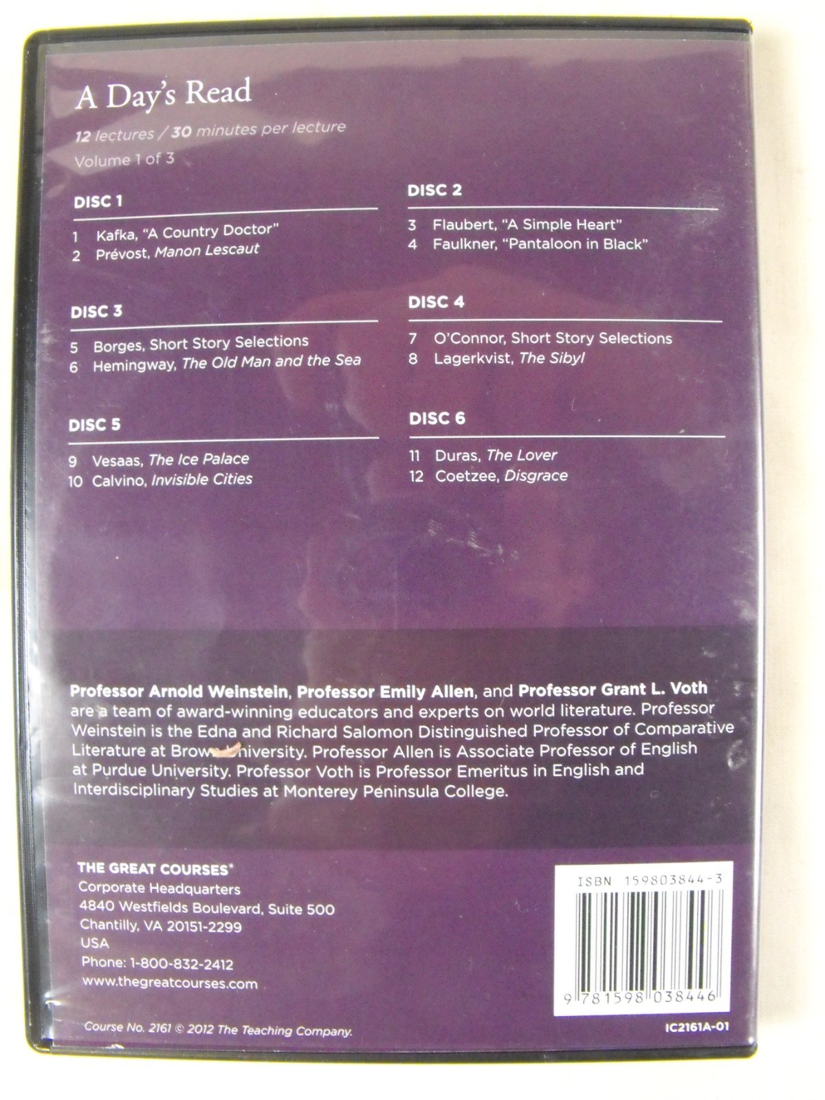 Great Courses A DAY’S READ Book & 18 CD’s ANTHOLOGY OF GREAT AUTHORS