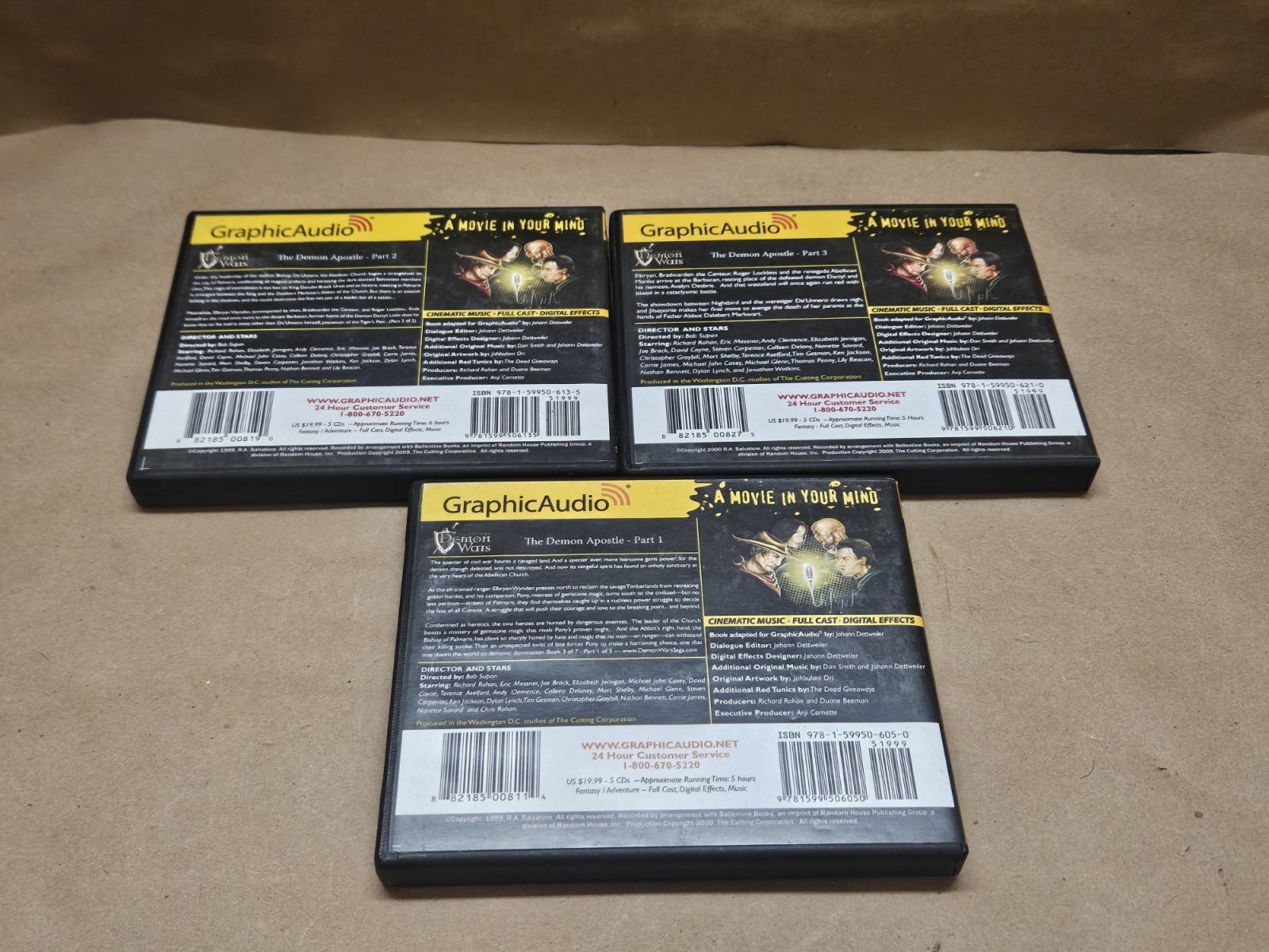 Demon Wars The Demon Apostle Part 1,2,3 by R. A. Salvatore (2009) CD Audiobook