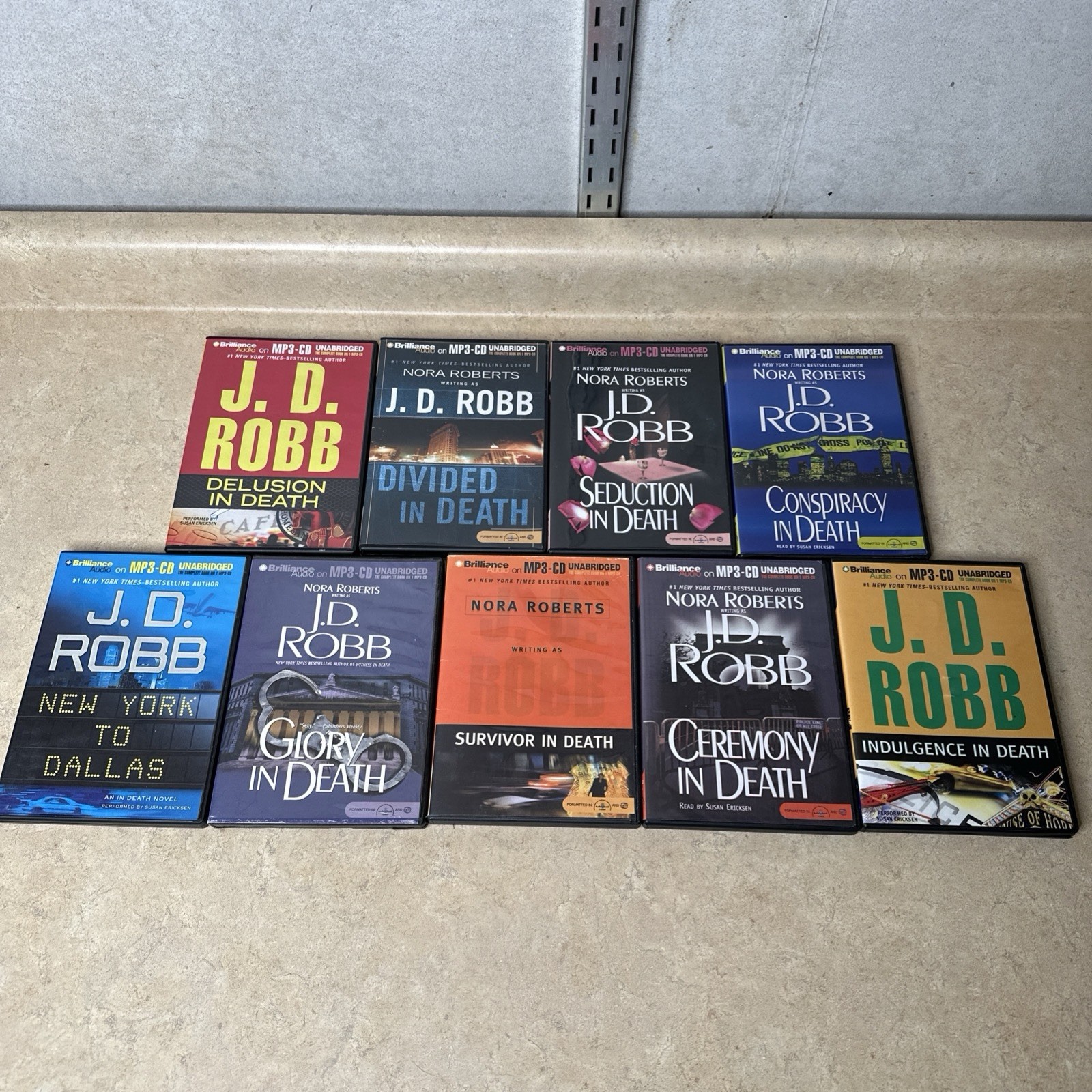 J.D. Robb In Death Series Audiobook Lot 9 MP3-CDs Audio Books Unbridged +Extras!