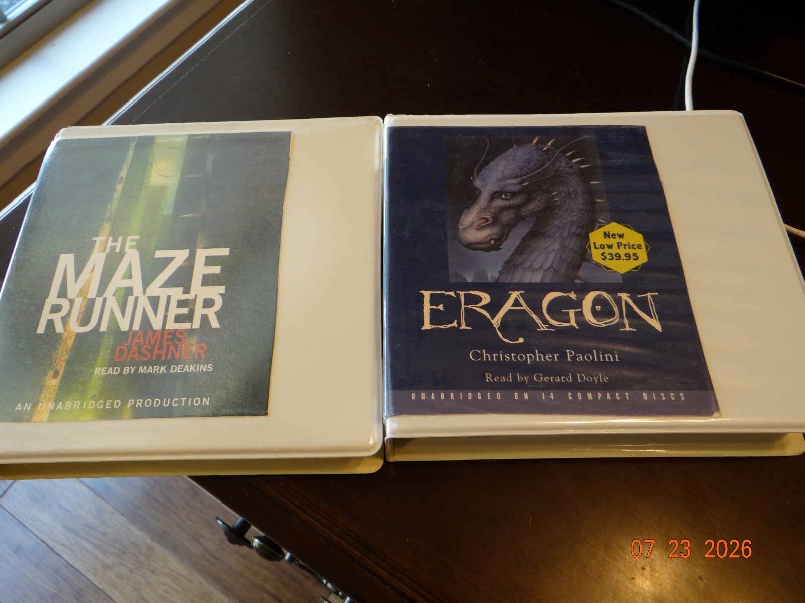 Lot of 2 Eragon by Christopher Paolini Audiobook & The Maze Runner by Dashner