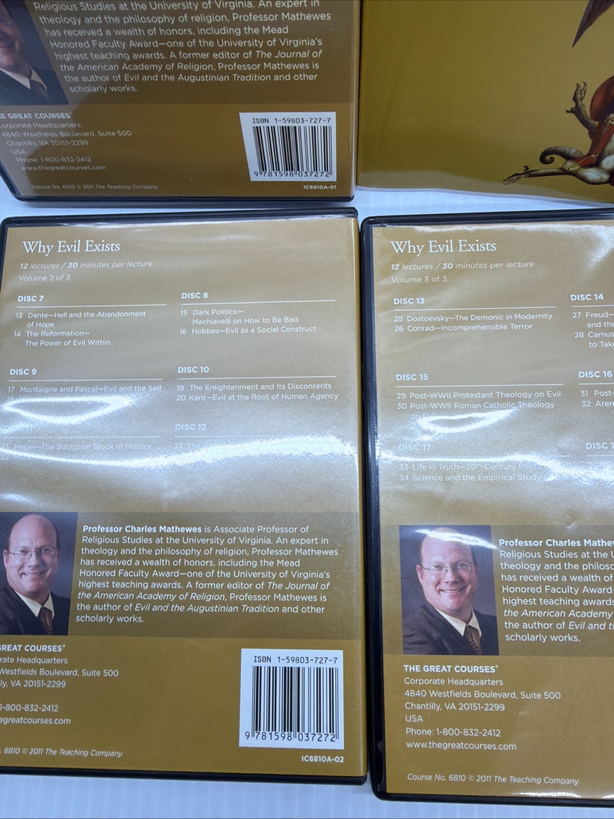 Great Courses: Why Evil Exists 18 Audio CDs 36 Lecture & Guidebook