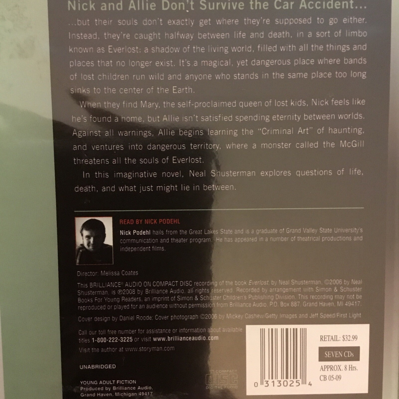 EVERLOST by NEAL SHUSTERMAN (Audiobook on CDs, 2008) UNABRIDGED