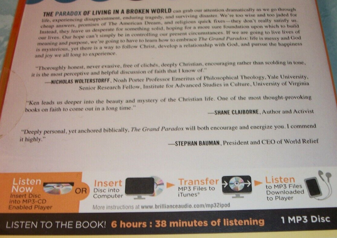 The Grand Paradox by Ken Wytsma (CD MP3, Unabridged) New Unopened!
