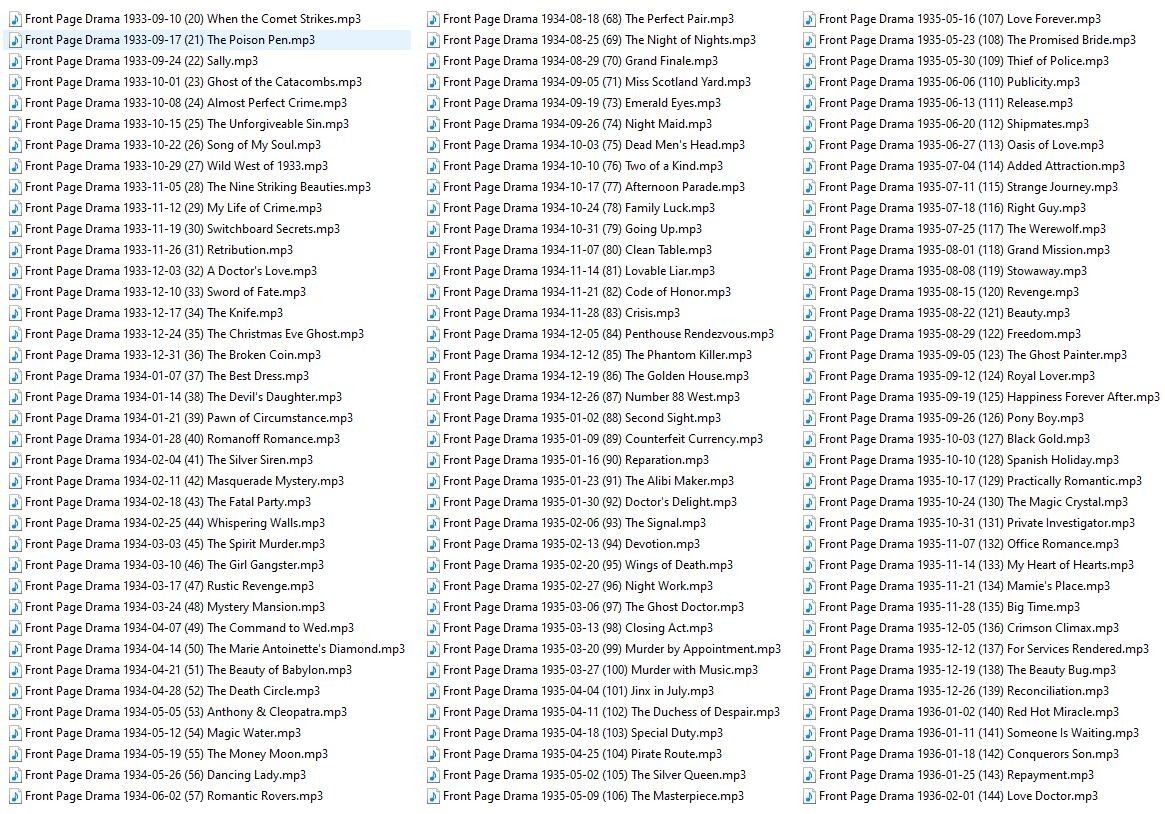 FRONT PAGE DRAMA Old Radio 325 Select Radio Shows OTR MP3 On USB Flash Drive