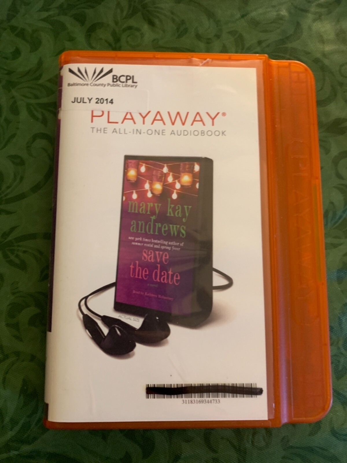 Save the date Mary Kay Andrews Unabridged PLAYAWAY BOOK shelf198