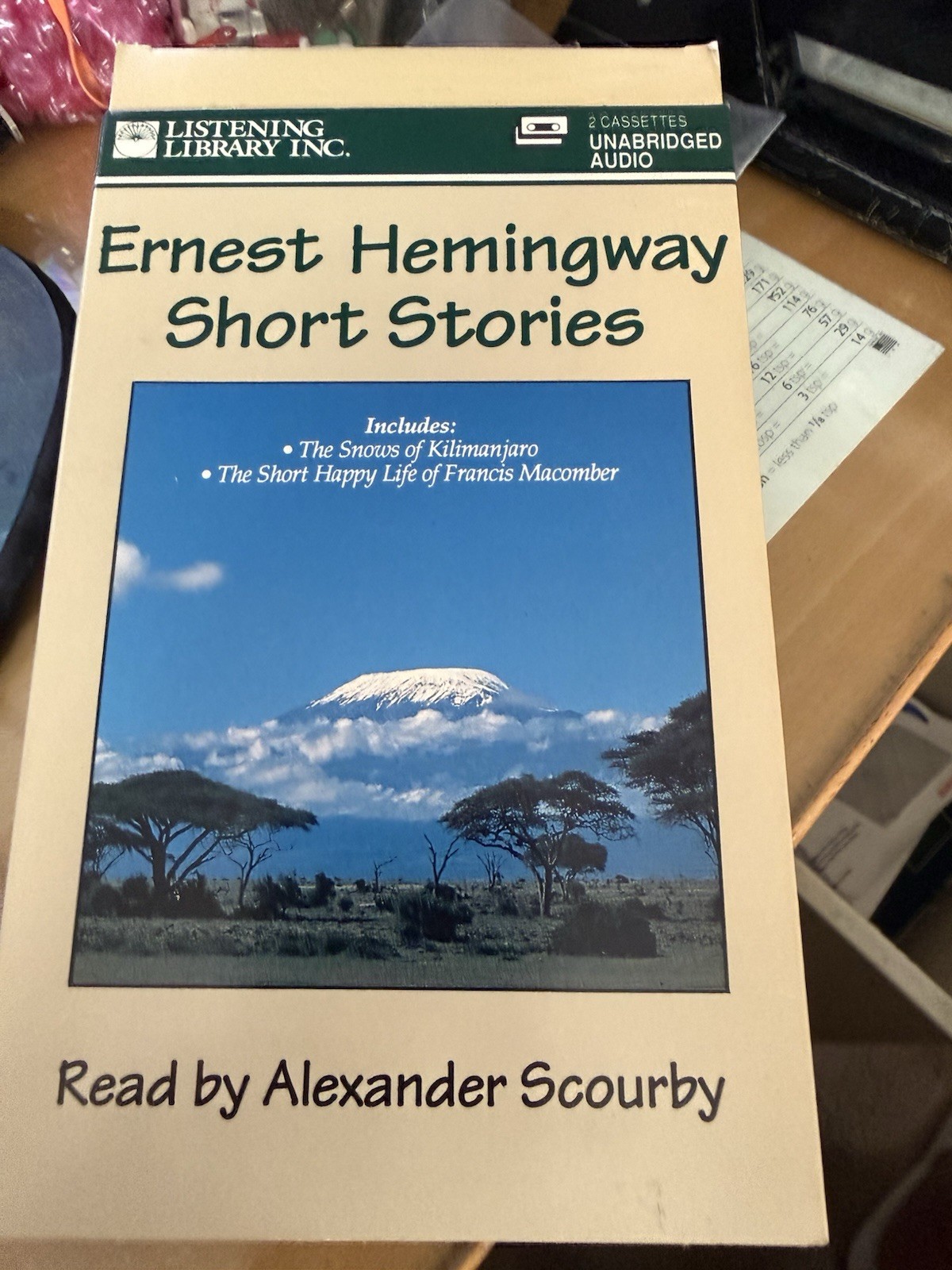 Ernest Hemingway Short Stories 1992 Unabridged Audiobook 2 Cassettes