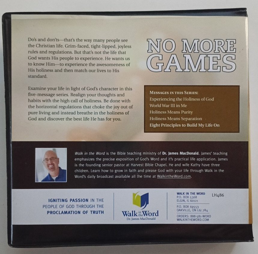 No More Games 5-CD set by James Macdonald (Walk in the Word, 2007)