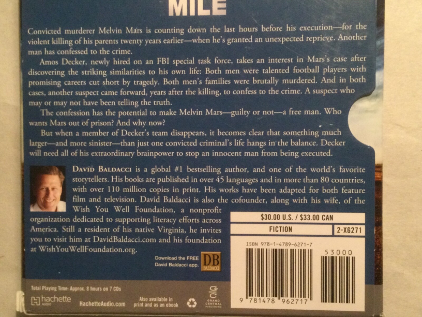 The Last Mile , Amos Decker Series by David Baldacci Abridged CD Audio Book
