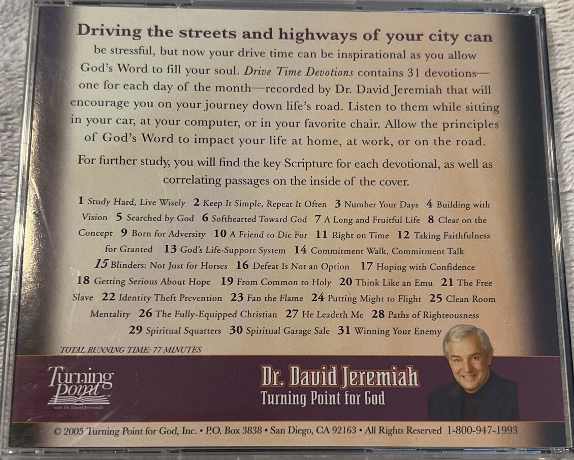 CD: Turning Point Presents Drive Time Devotions 1 With David Jeremiah New — C6D