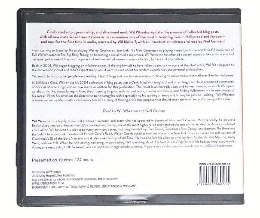 Still Just A Geek Wil Wheaton Harper Audio 19 CD Audiobook Set Ex-Library