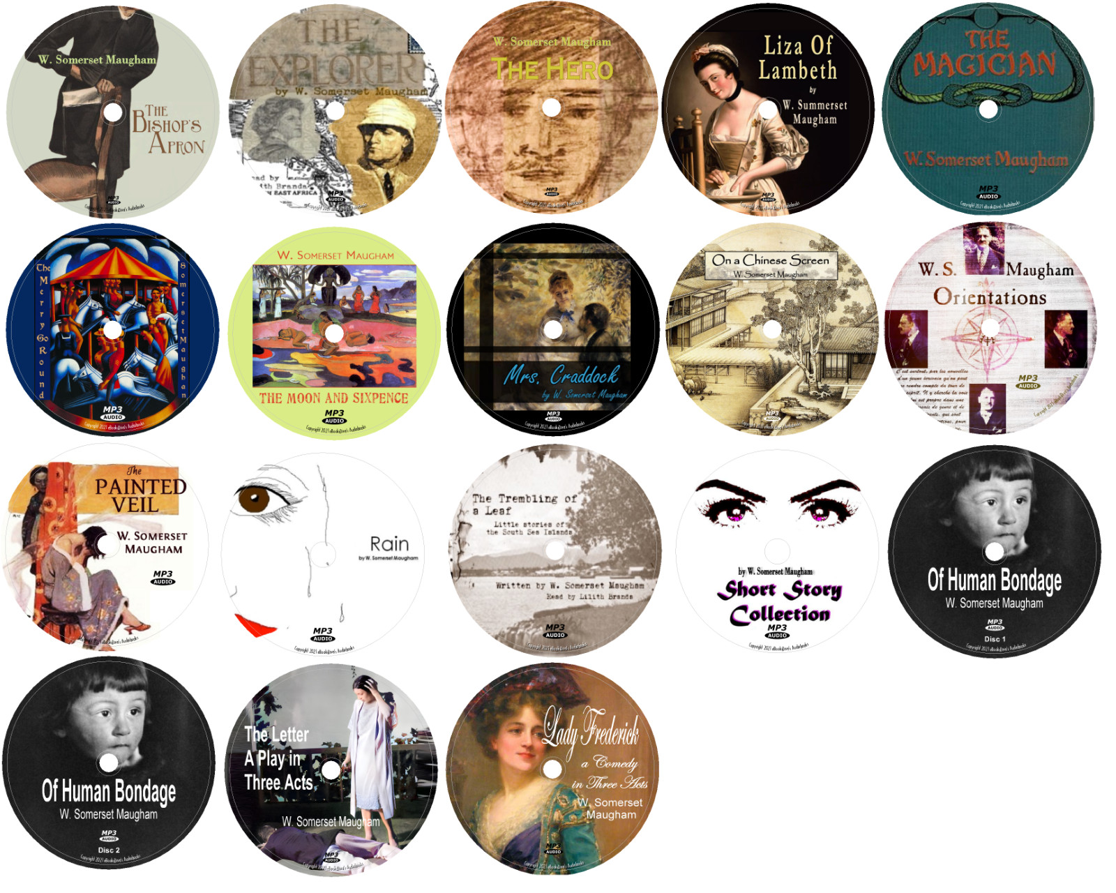 W. Somerset Maugham 17 Classic Unabridged Audiobooks in 18 MP3 Audio CDs
