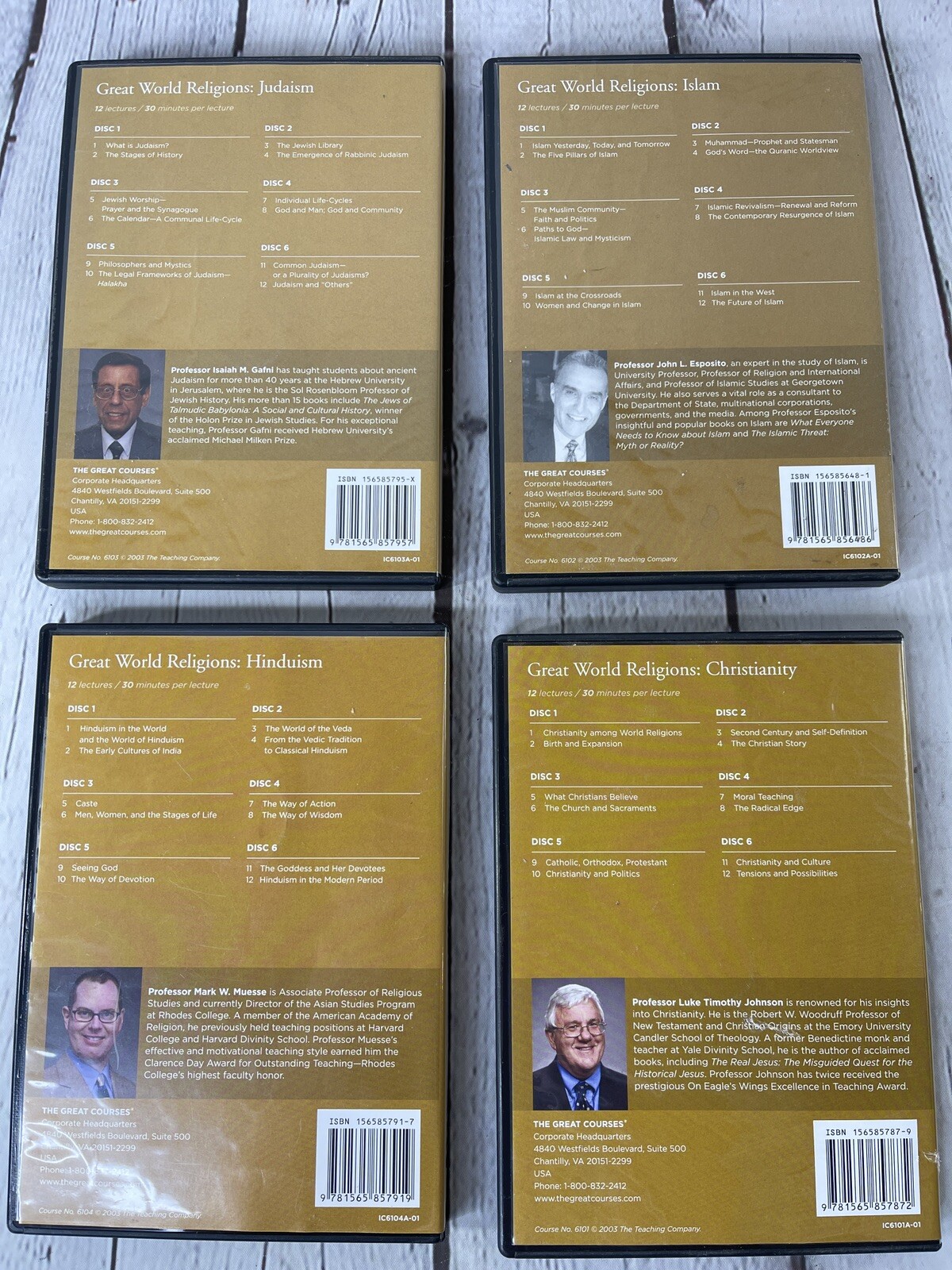 GREAT COURSES: World Religions & Theology Lot of 4 CD Set 2003 w/ Guidebooks