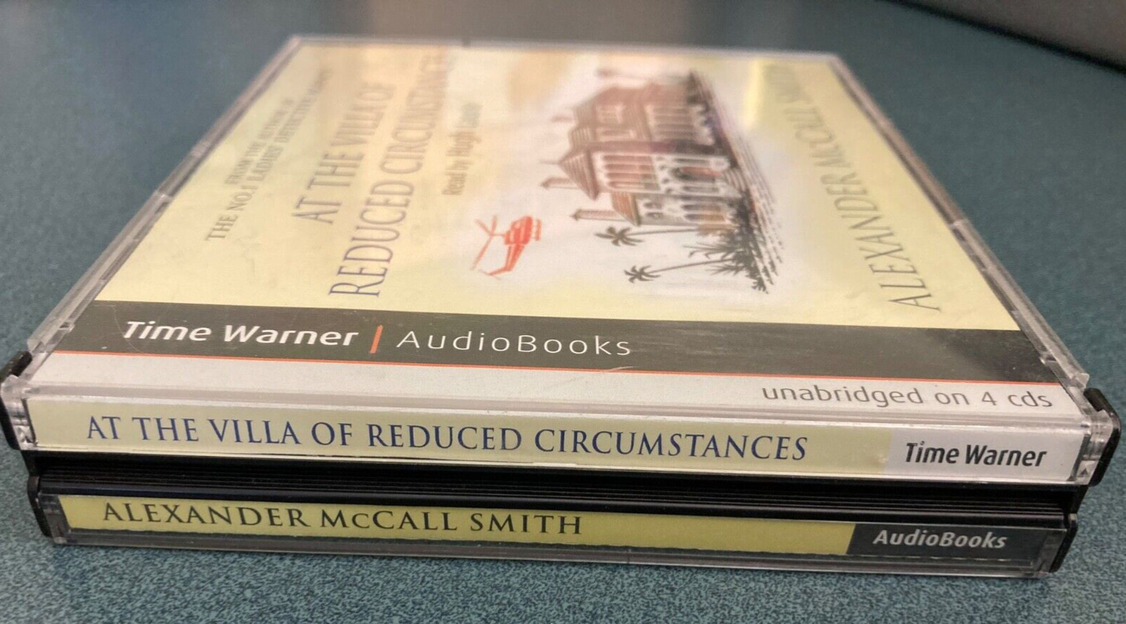 “At the Villa of Reduced Circumstances” by Alexander McCall Smith. Audiobook CDs