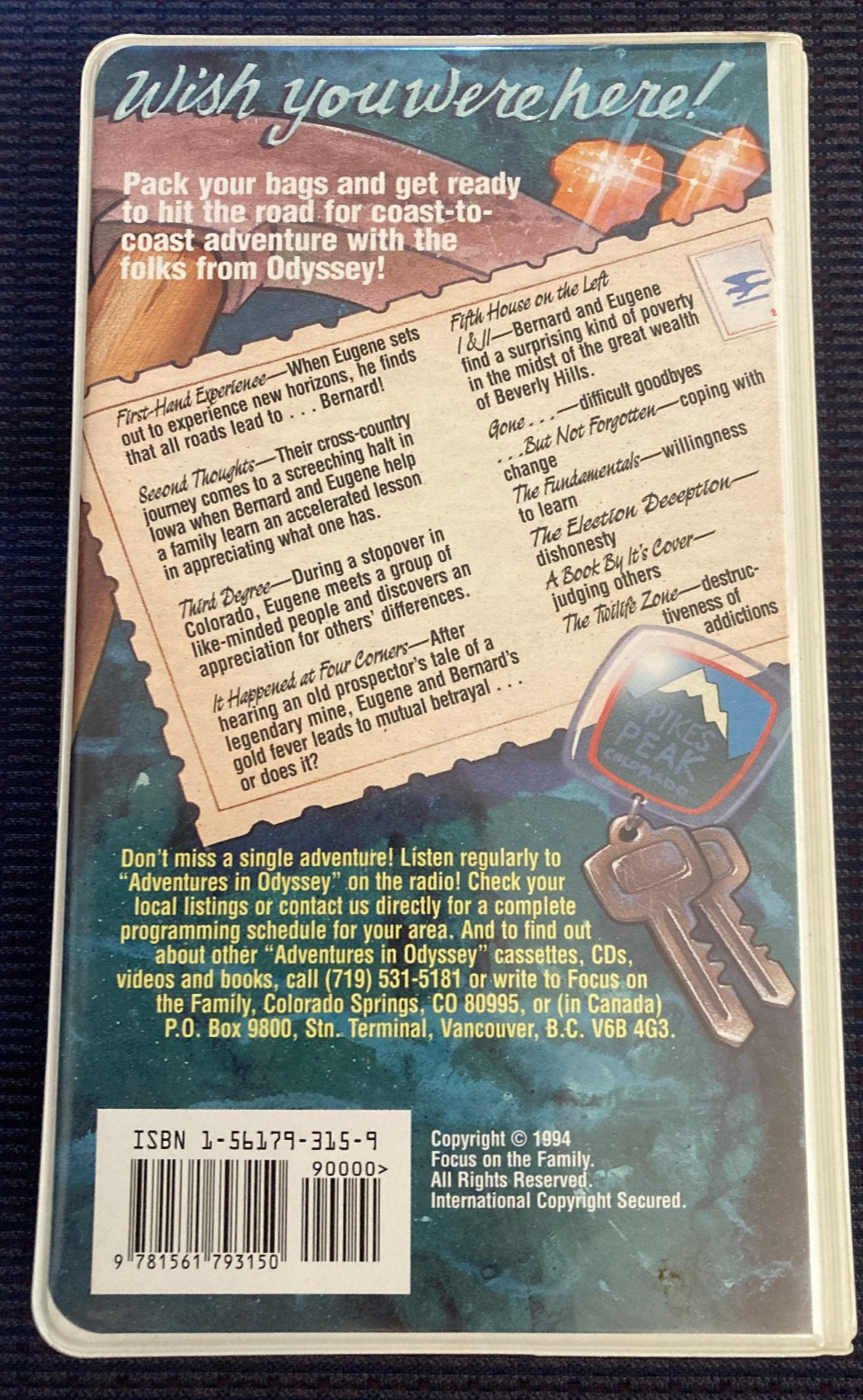 WISH YOU WERE HERE! ; Adventures in Odyssey; 6 Audio Cassettes, 1994