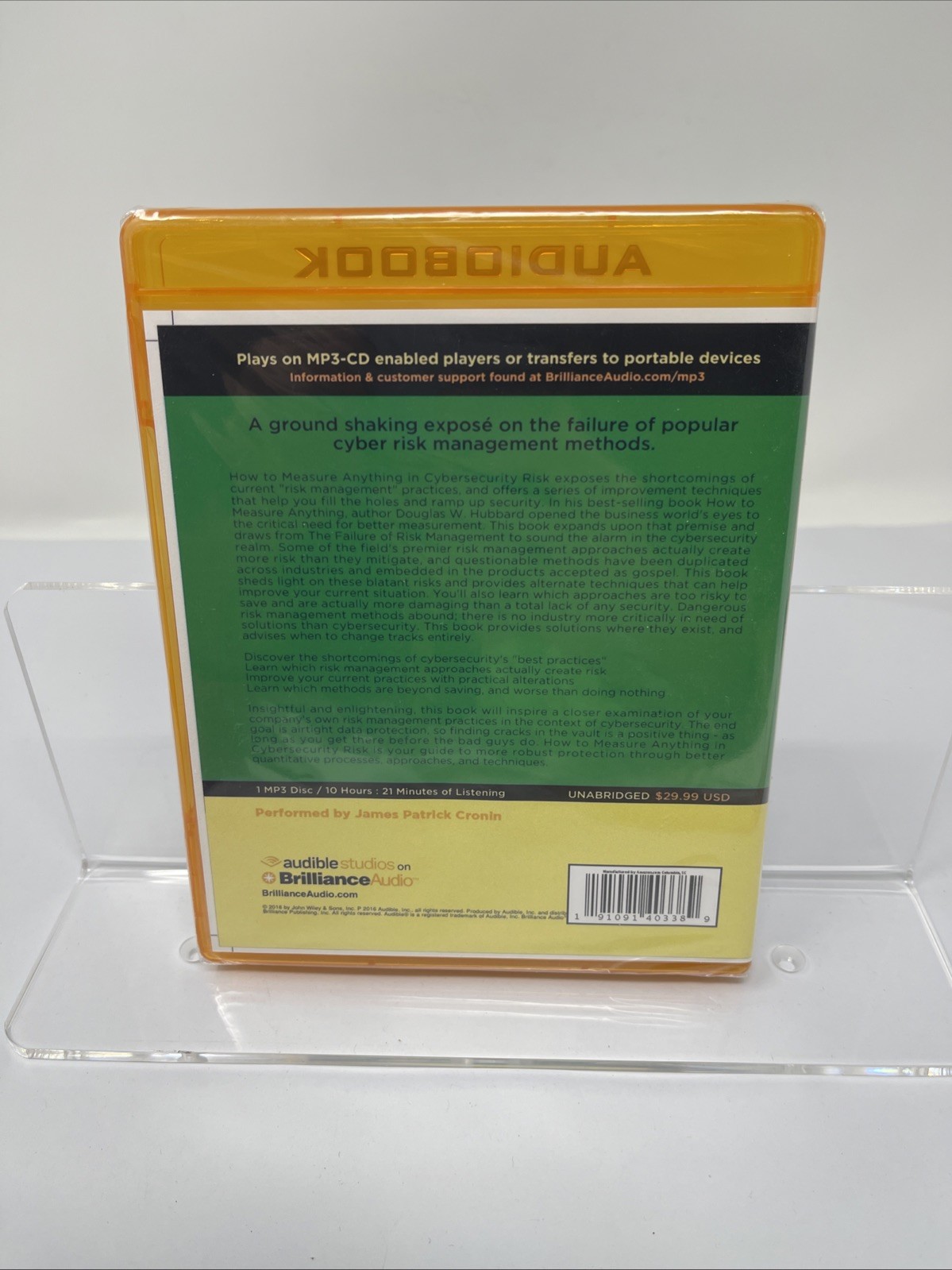 How to MEASURE ANYTHING in CYBERSECURITY RISK Audiobook MP3 Disc 2016 Risk