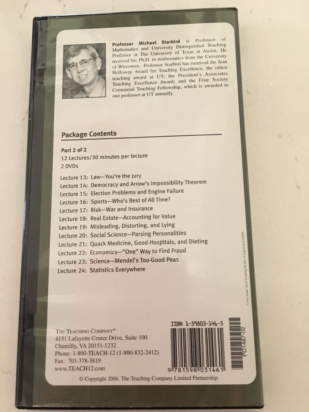 The Great Courses: Science &Mathematics , Meaning From Data, Part 2, CD’s