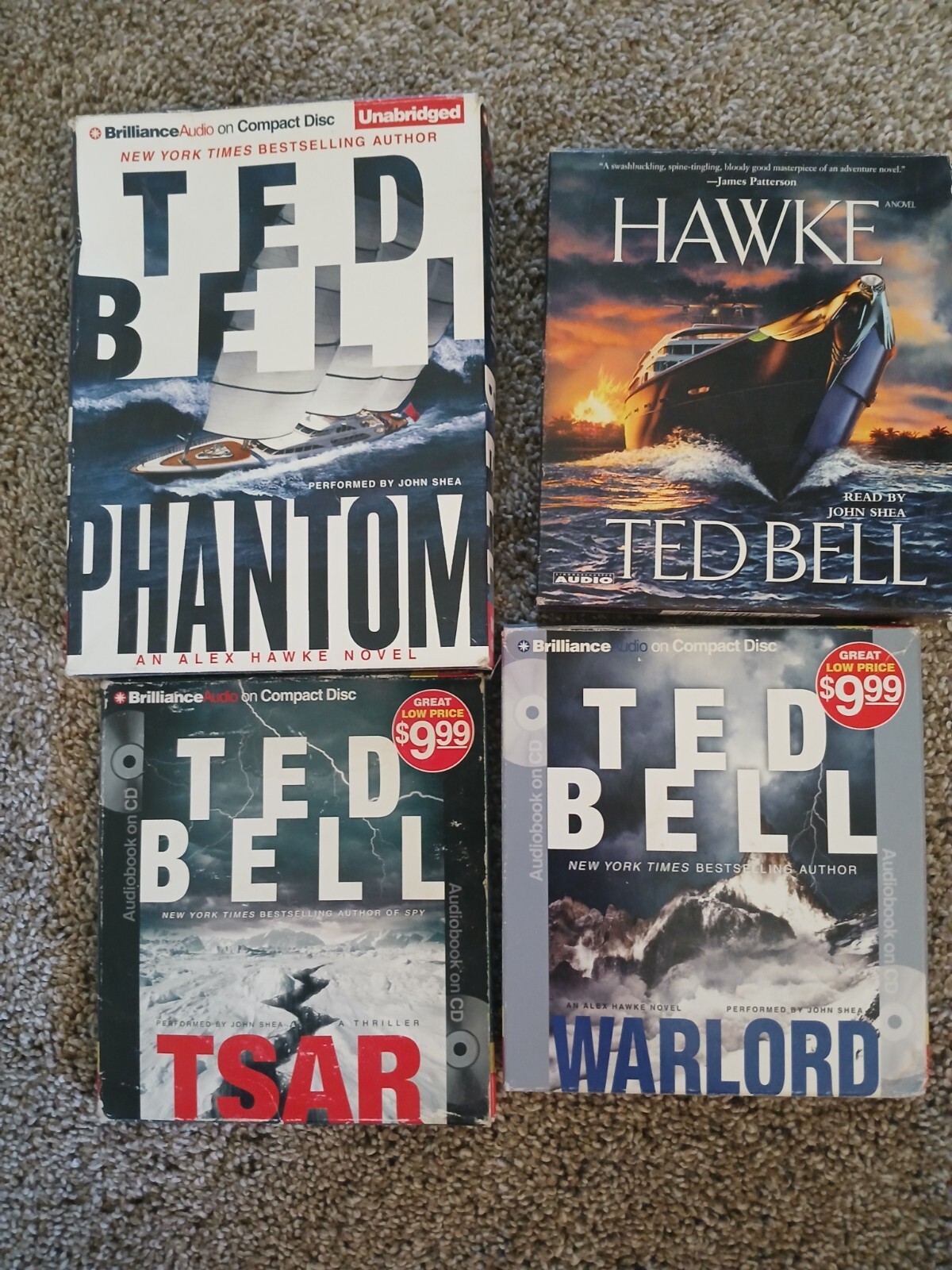 LOT OF 4 TED BELL AUDIO BOOKS ON CD
