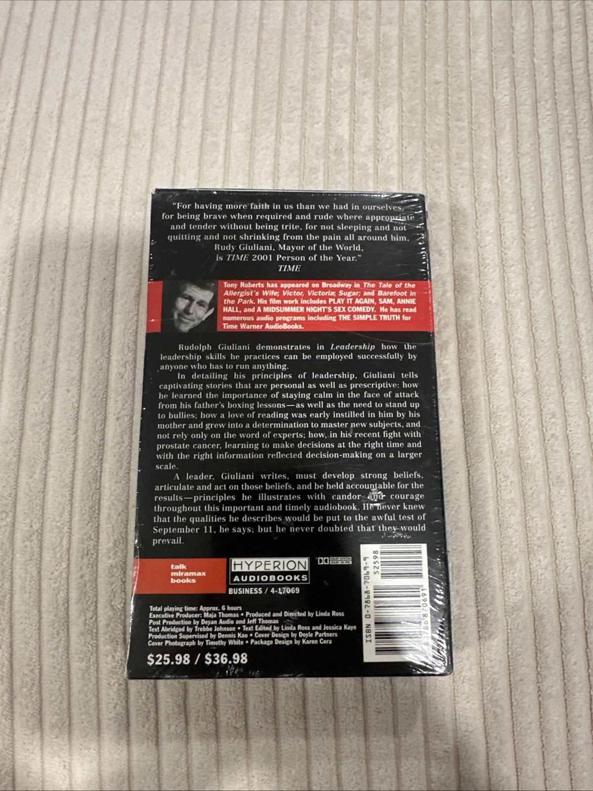 Book On Cassette Audio Book Leadership Rudolph W. Giulani NOS Sealed