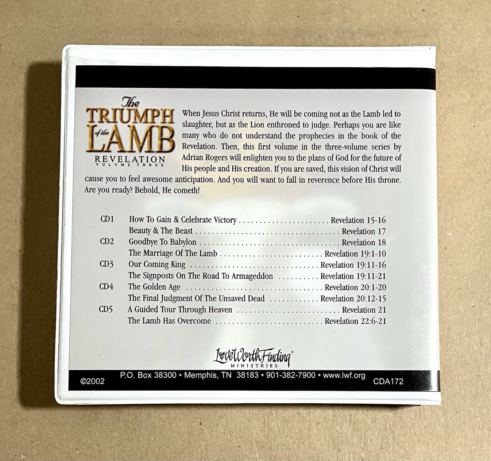 The Triumph of the Lamb: Revelation, Vol 3, Adrian Rogers (5 Audio CDs) 2002 VG!