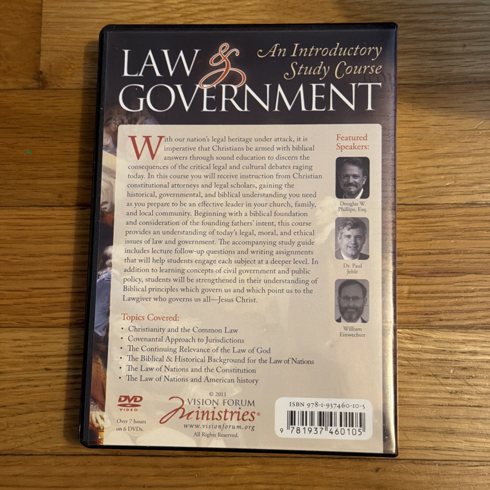 Law & Government An Introductory Study Course 6 DVD Set Vision Forum Homeschool