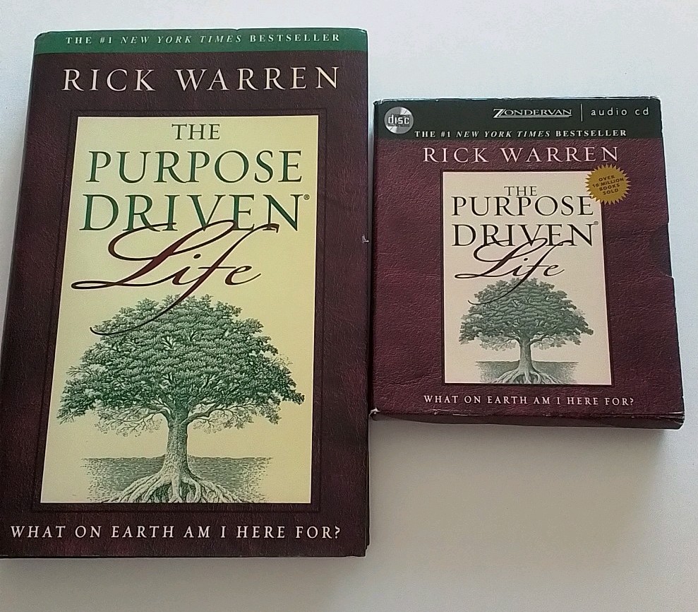 The Purpose Driven Life by Rick Warren hardcover and audiobook CD free shipping