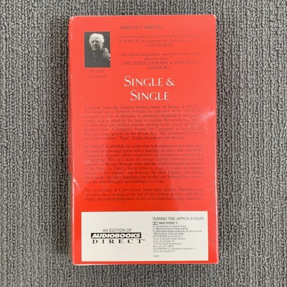 Single & Single by John Le Carre Audiobook 1999 4 Cassettes Abridged New Sealed