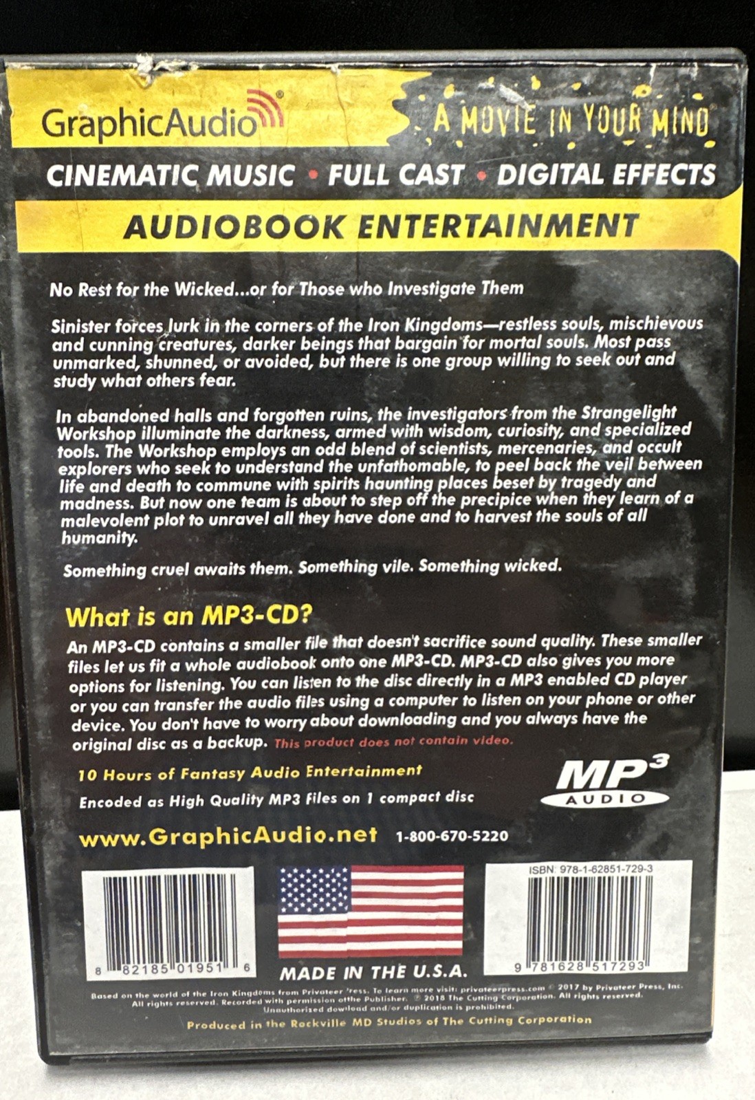 Lot Of (3) Graphic Audio Books MP3- CD Age Of Myth, Wicked Ways, & Armored St.