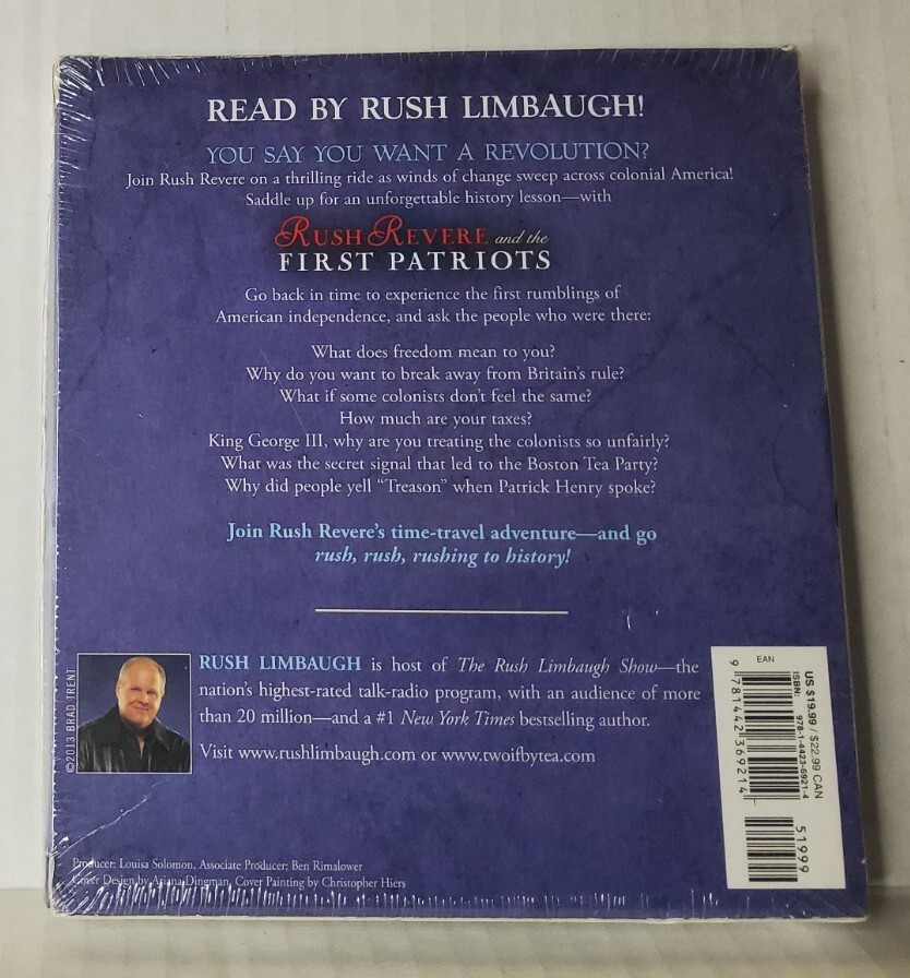 Rush Revere and the First Patriots Audiobook, Rush Limbaugh BRAND NEW SEALED