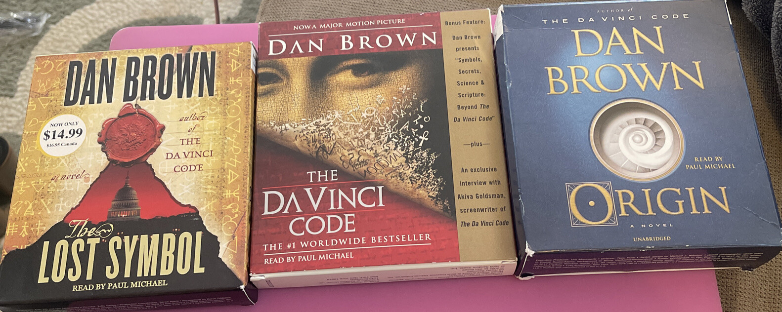 Dan Brown Lot of 3 CD Audiobooks The Da Vinci Code, The Lost Symbol and Origin