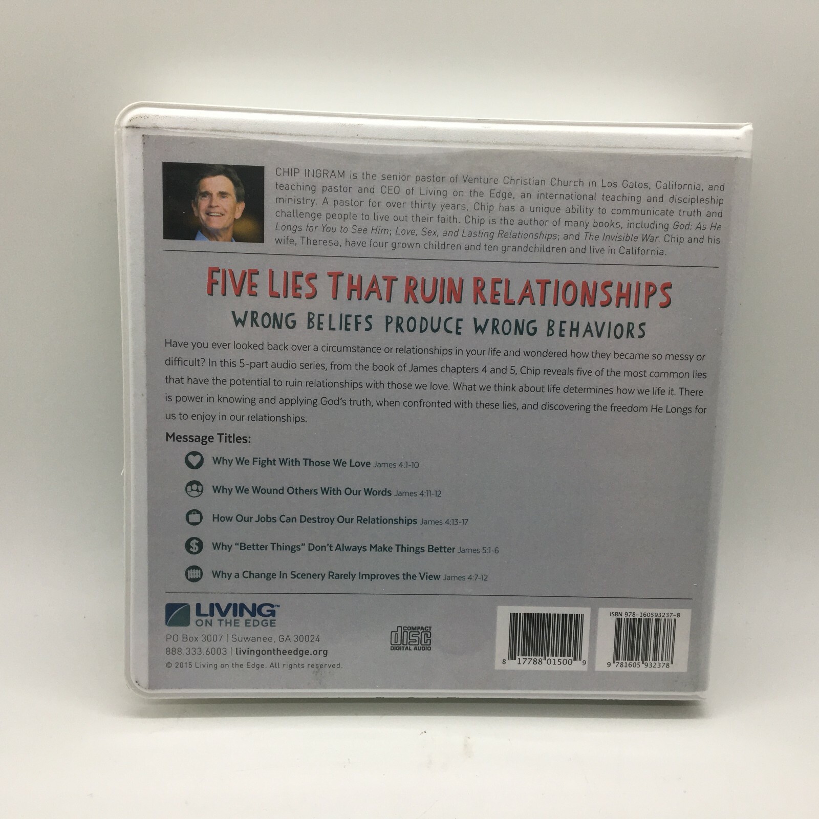 Chip Ingram Audio CD Teaching Series Set Five Lies That Ruin Relationships New