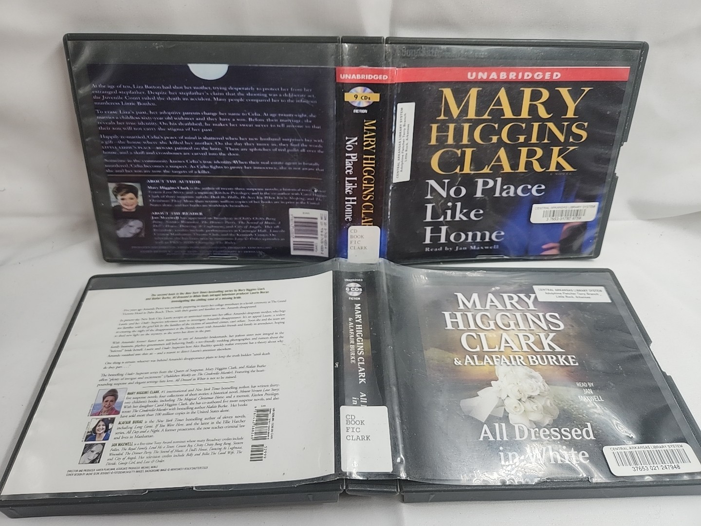 All Dressed in White & NO PLACE LIKE HOME — 2 Mary Higgins Clark Audiobook LOT